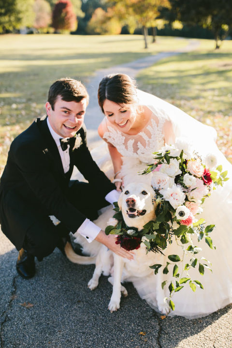 Wedding Dog with Flowers